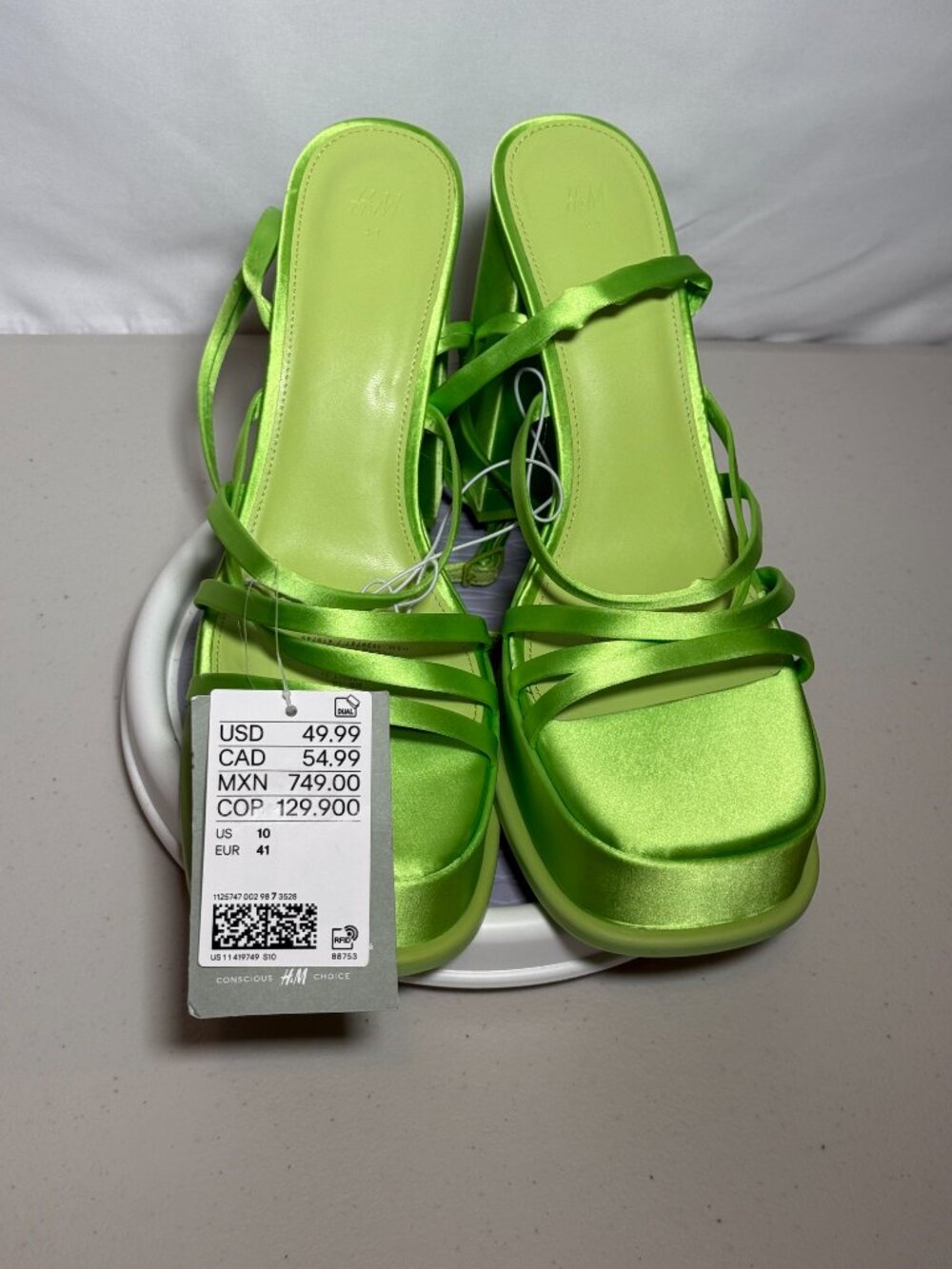 H&M Platform Heels |Lime Green | Size 10